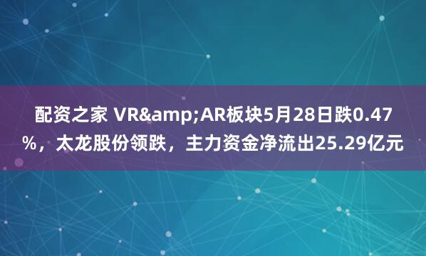 配资之家 VR&AR板块5月28日跌0.47%，太龙股份领跌，主力资金净流出25.29亿元