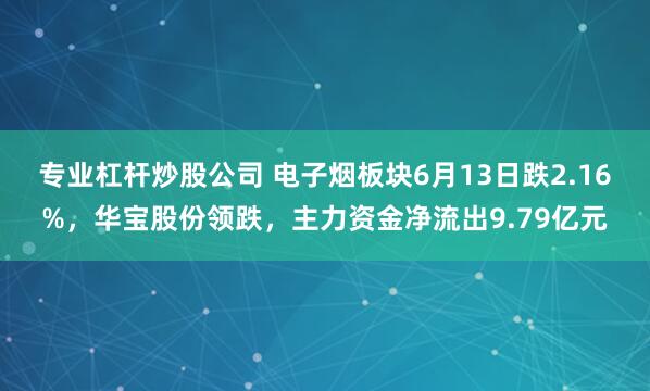 专业杠杆炒股公司 电子烟板块6月13日跌2.16%，华宝股份领跌，主力资金净流出9.79亿元